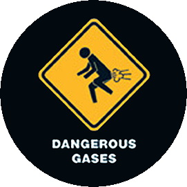 Insigna 2,5 cm DANGEROUS GASES (HBG)