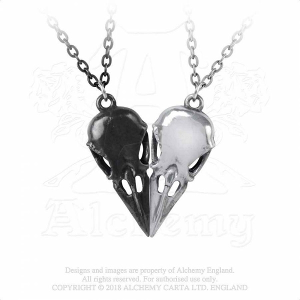 P834 Pandantiv Coeur Crane - Couple s Friendship Necklace