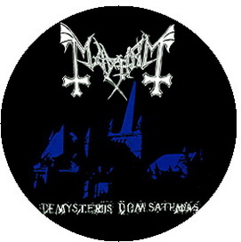 Insigna 2,5 cm MAYHEM De Mysteriis   (HBG)