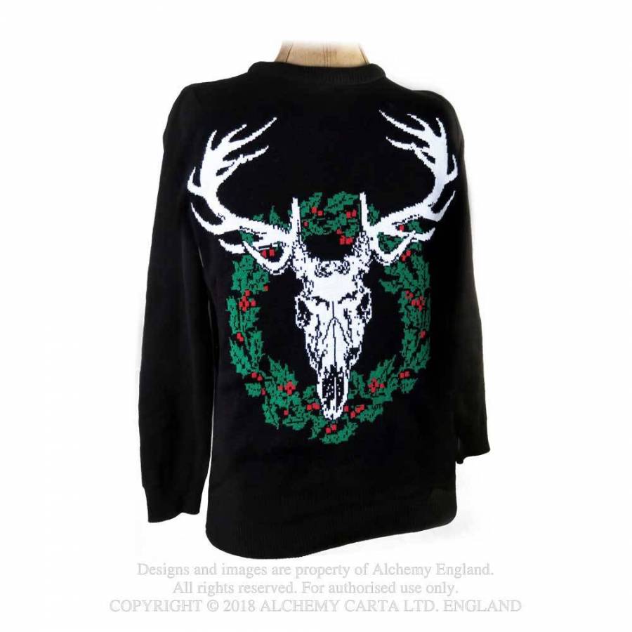 Pulover XJ3 White Heart Wreath Christmas Jumper