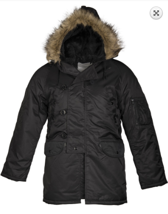 Scurta neagra tip parka US N3B Teesar  Art. nr.  10181002