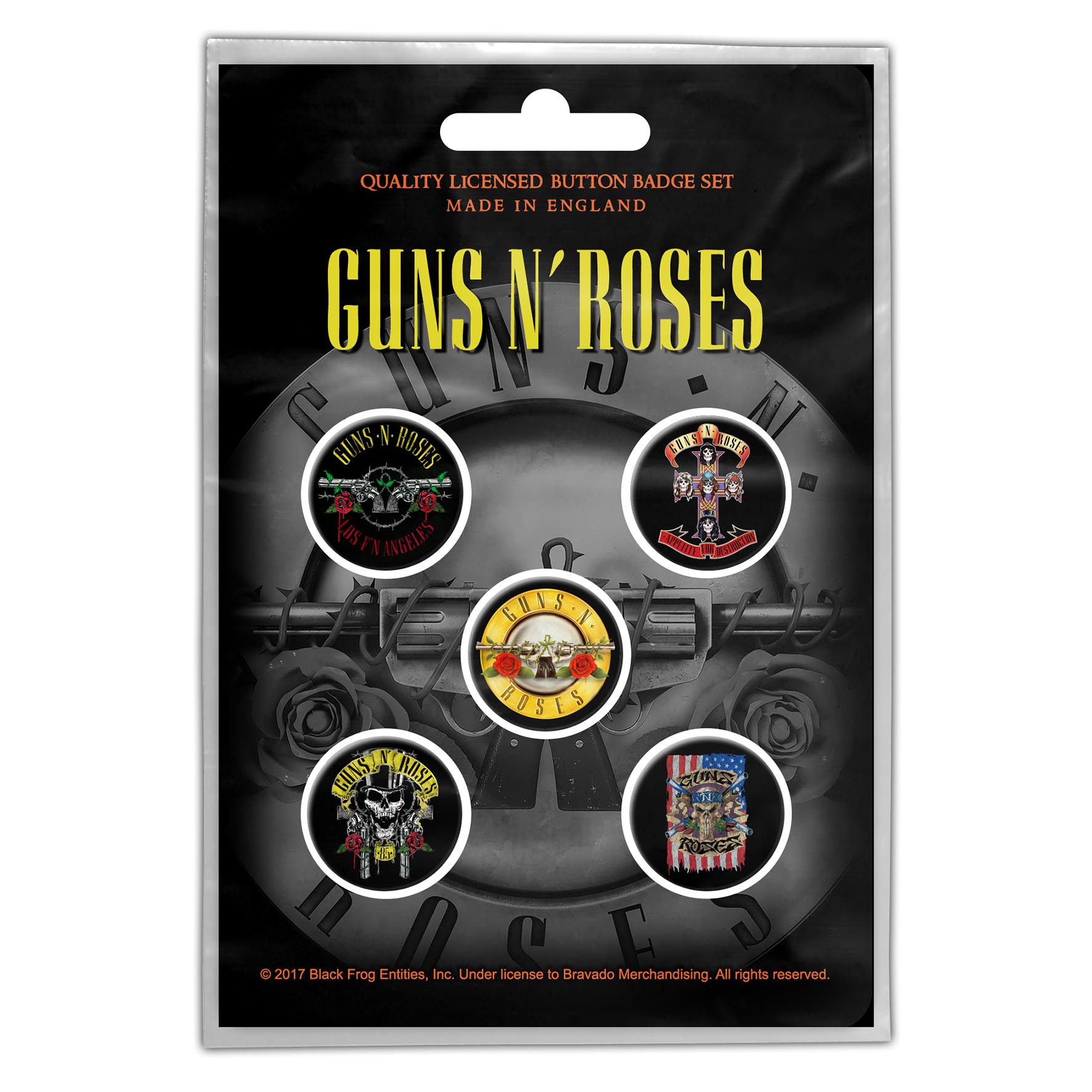 Set 5 insigne GUNS N ROSES - Bullet Logo