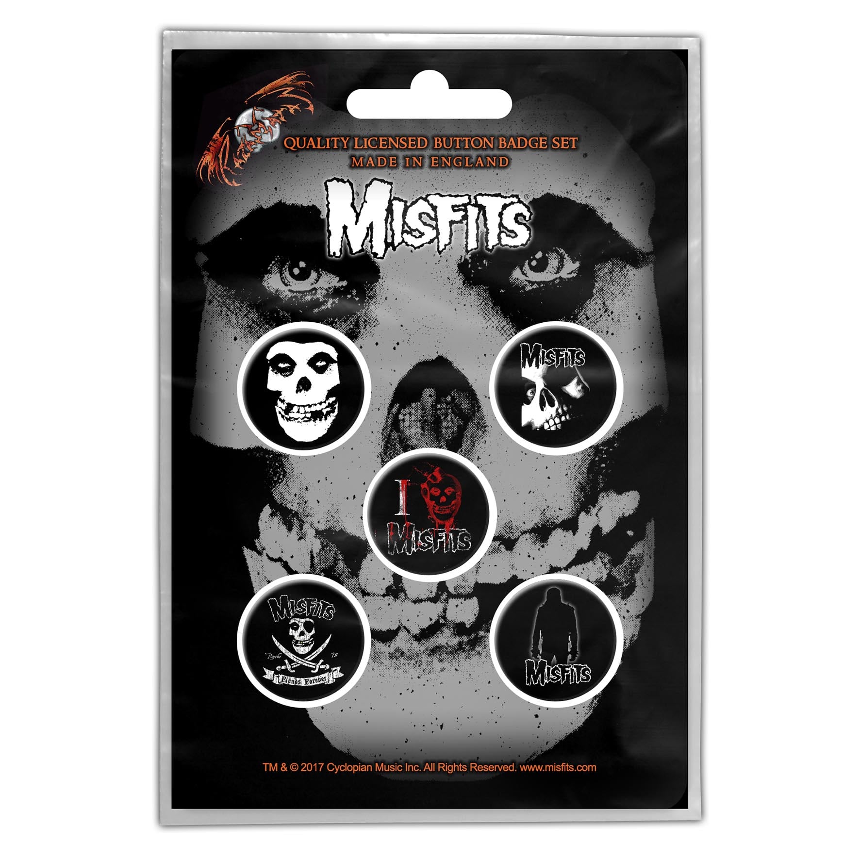 Set 5 insigne MISFITS - Skull