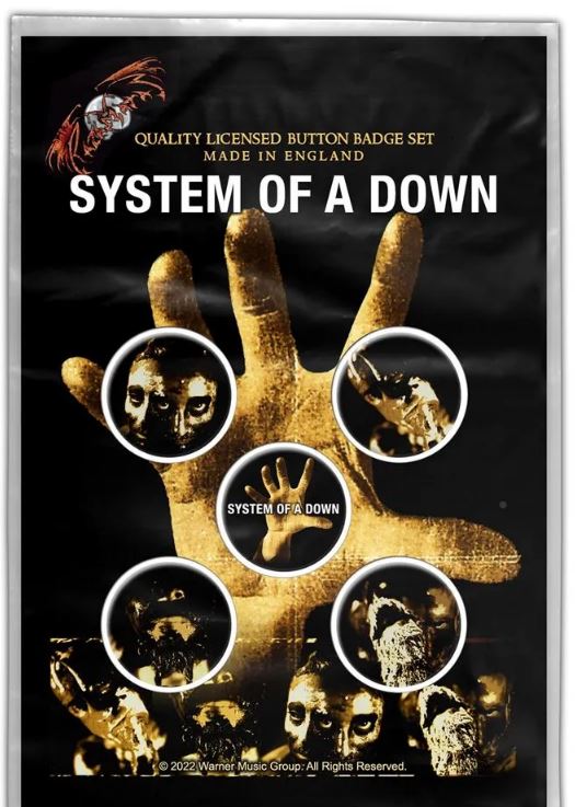 Set 5 insigne SYSTEM OF A DOWN - HAND