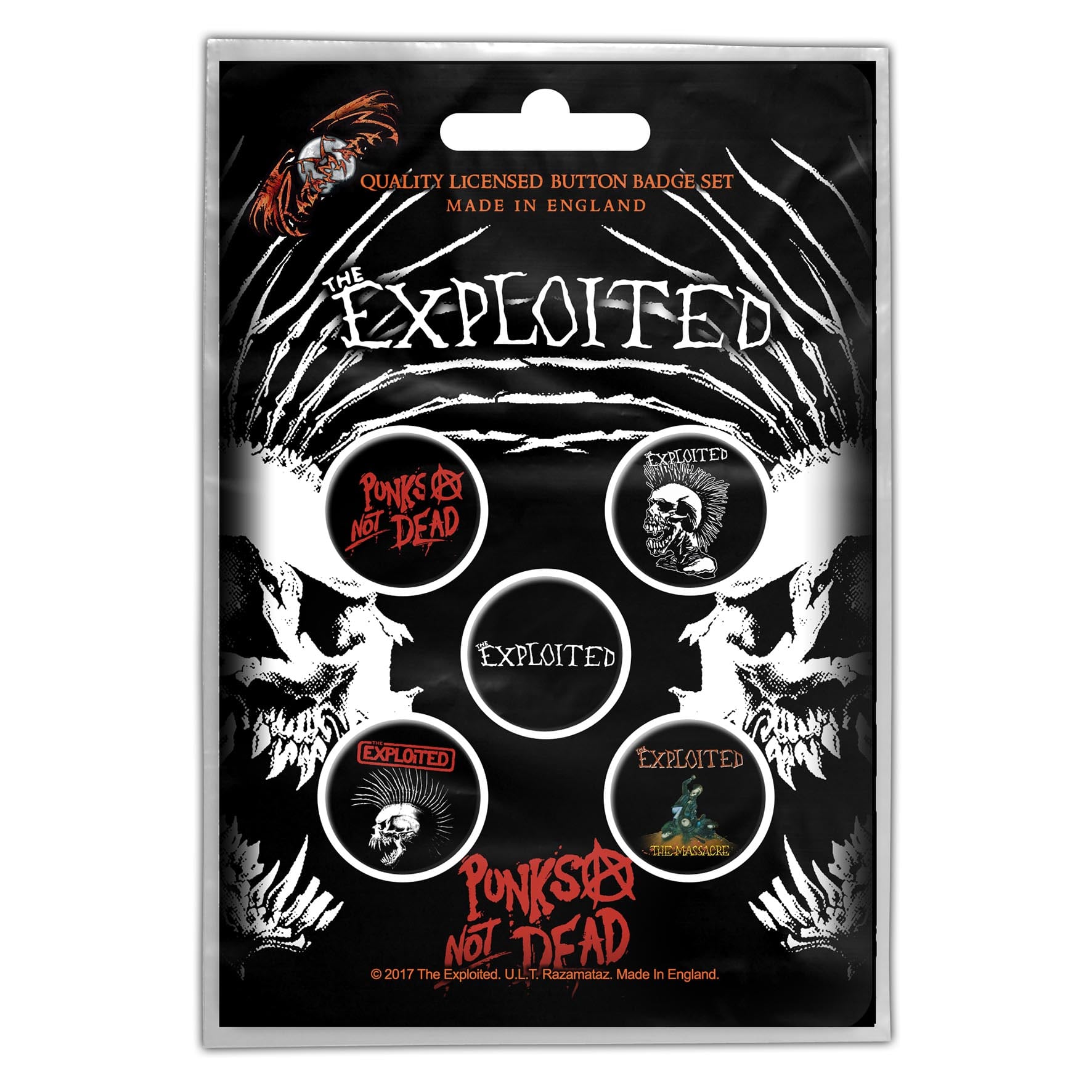 Set 5 insigne THE EXPLOITED - Punks not Dead