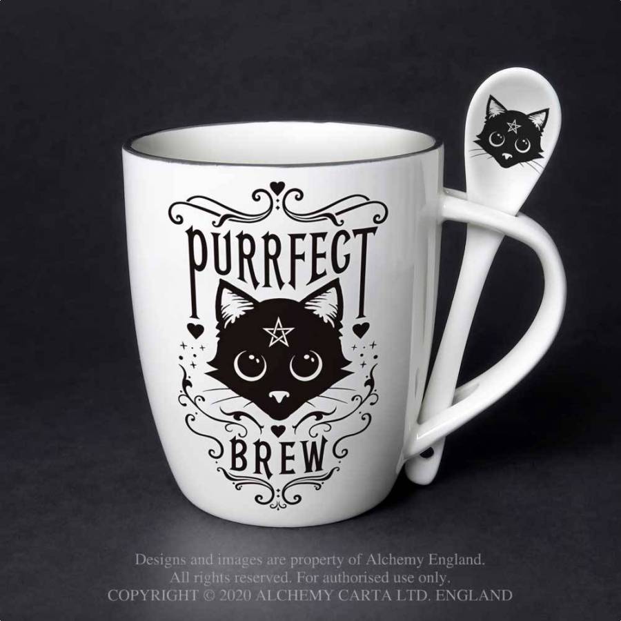 Set cana (390ml) si lingurita ALMUG20 - Purrfect Brew