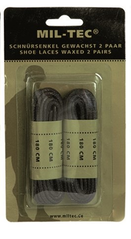 Set de sireturi negre de 180 cm, cerate (Art.12914002)