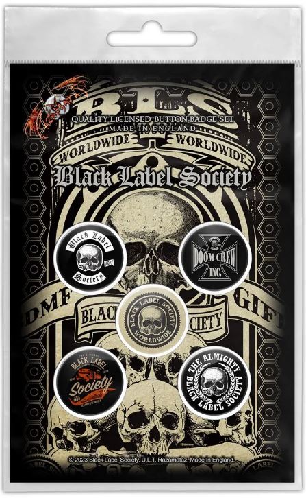 Set 5 insigne BLACK LABEL SOCIETY - WORLDWIDE BB103