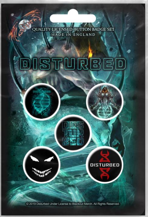 Set 5 insigne Disturbed - Evolution