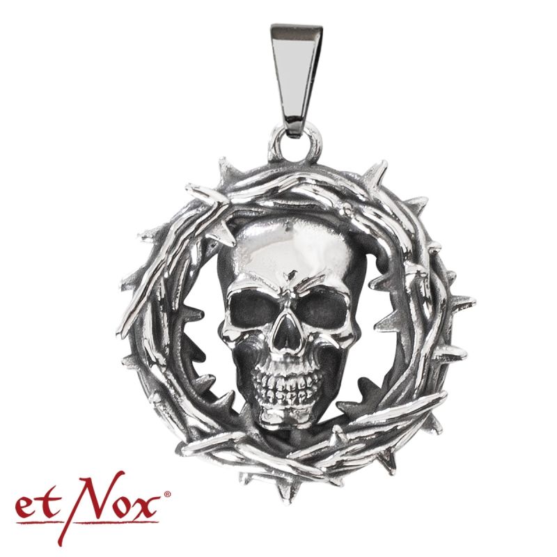 SK1005 Medalion de inox Skull with Thornes