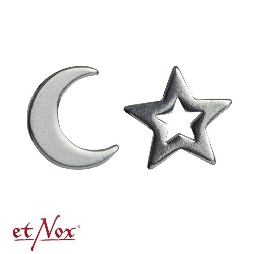 SO1221 Cercei de inox mici Moon and Star