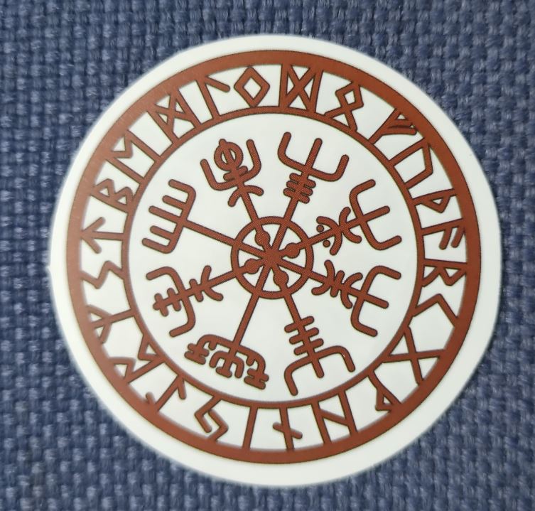 Sticker (abtibild) Viking - Vegvisir Orange (JBG)