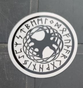 Sticker (abtibild) Viking -  Yggdrasil with Futhark (JBG)