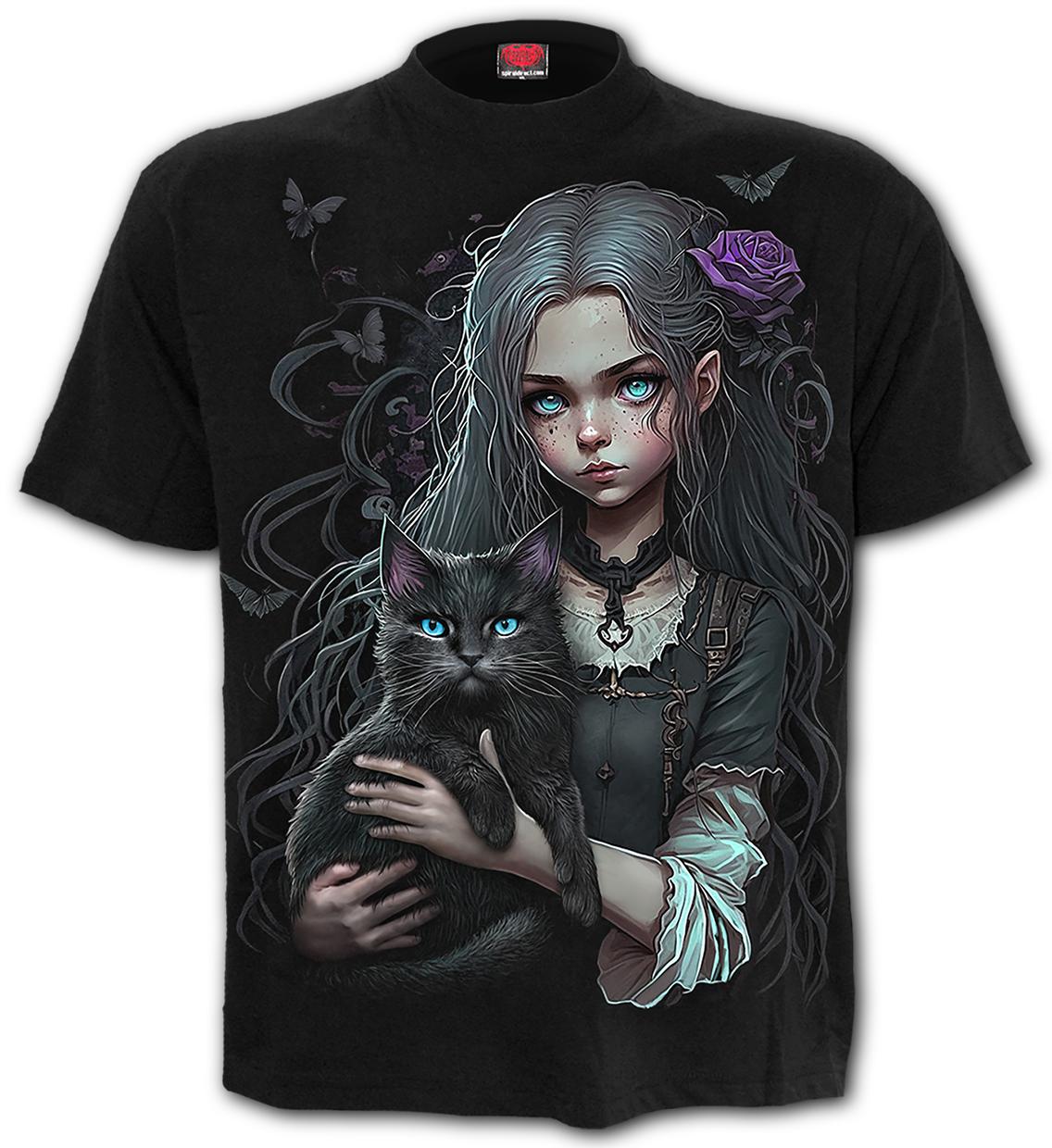 Tricou D113M121 GOTH FAMILIAR - Front Print T-Shirt Black