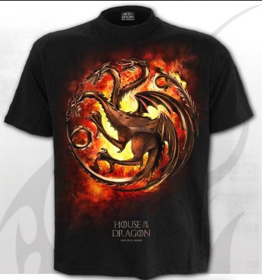 Tricou  G553M121 House of the Dragon - DRAGON FLAMES