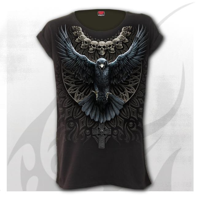 Tricou dama K074F754 RAVEN SKULL