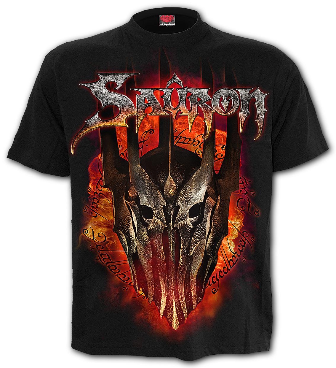 Tricou LOTR G352M121 SAURON - METAL TEE - Front Print T-Shirt Black