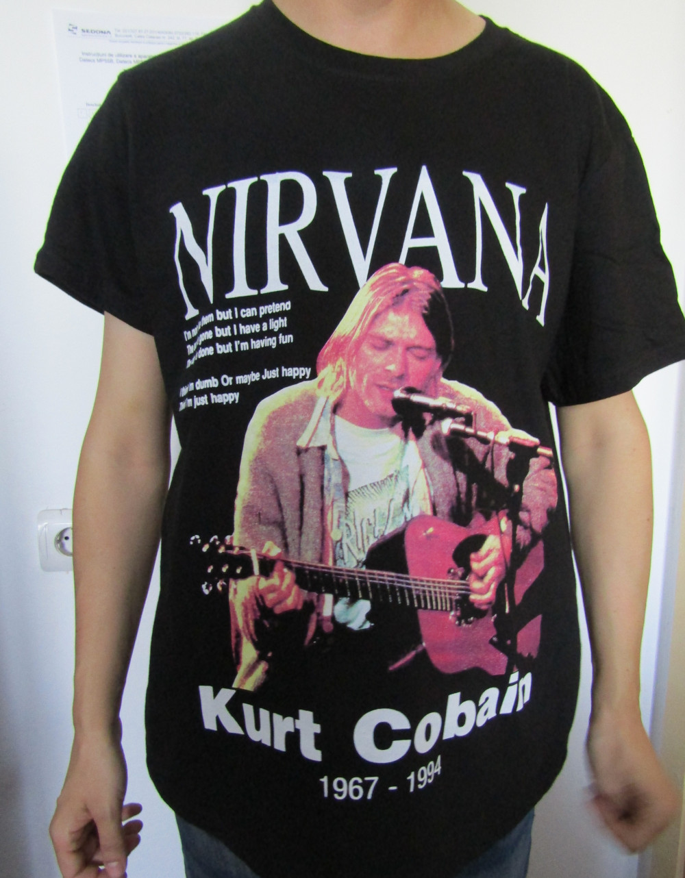 Tricou NIRVANA Kurt chitara acustica TR/JV/A