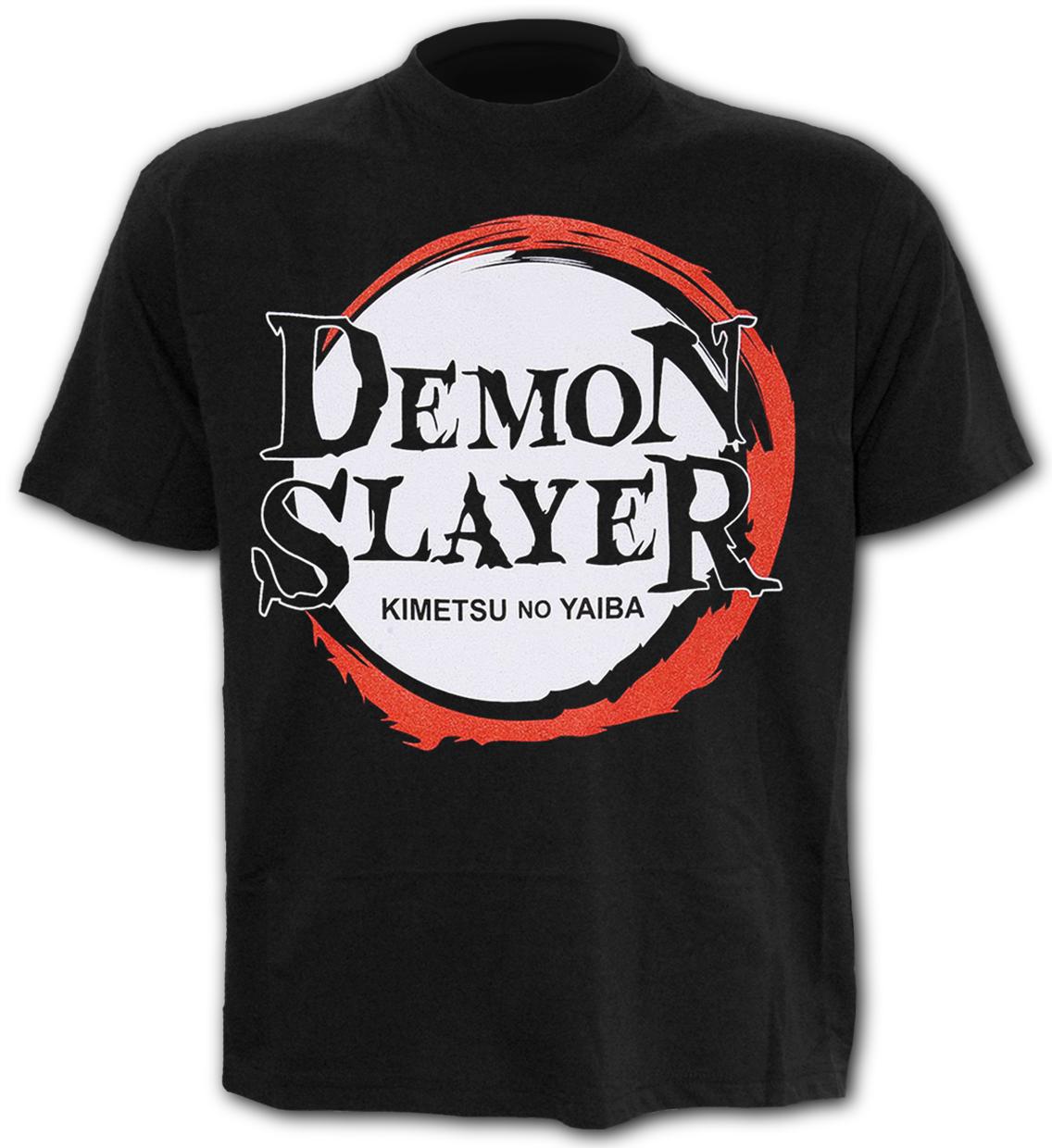 Tricou Q230M121 - DEMON SLAYER – LOGO - Front Print T-Shirt Black