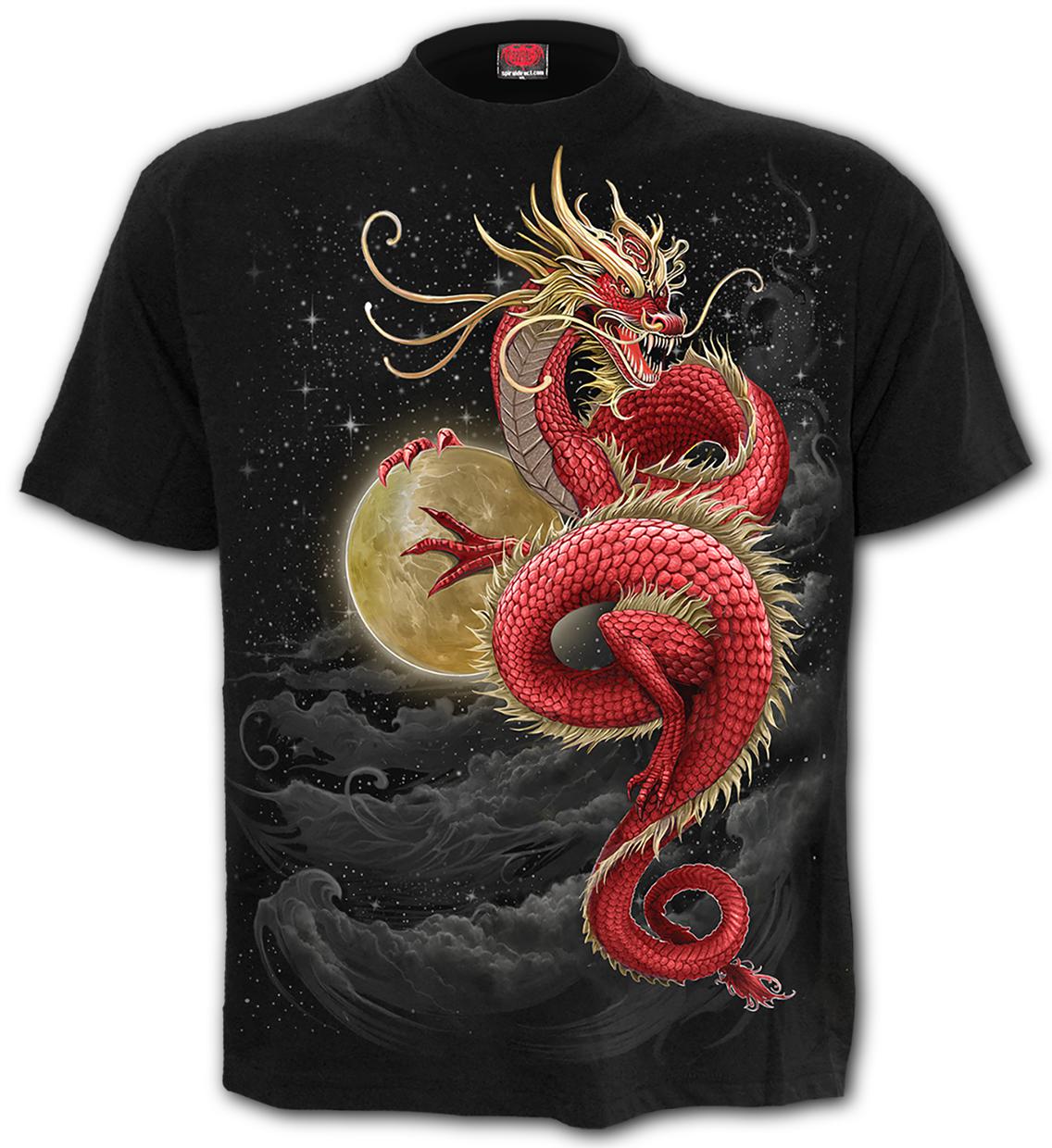 Tricou T233M121 - SHENLONG - Front Print T-Shirt Black