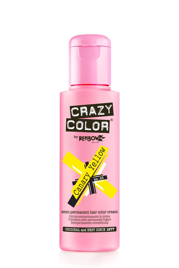 Vopsea de par semipermanenta profesionala Crazy Color Canary Yellow - 49